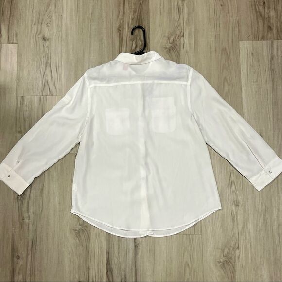 Vintage 2000’s Gloria Vanderbilt White Casual Button Down Shirt Sz L - Picture 11 of 11